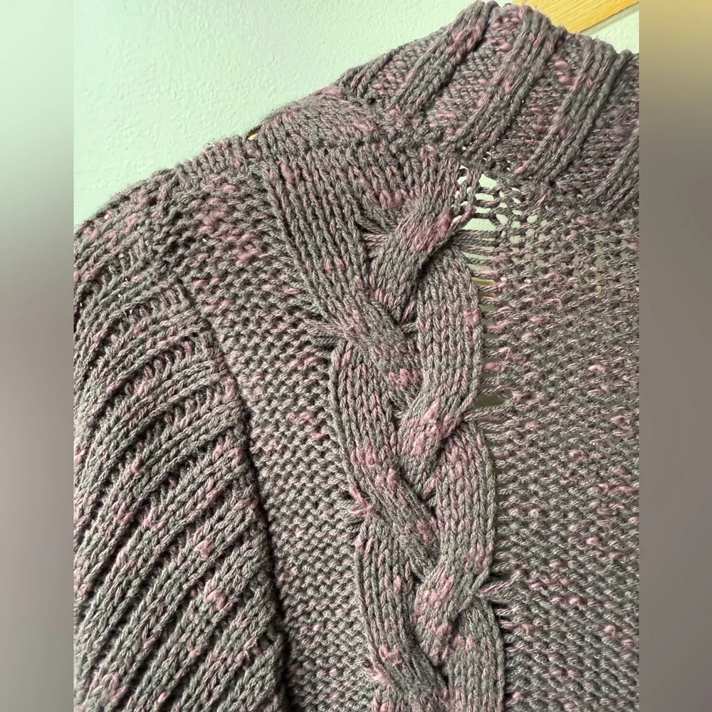 FREE PEOPLE Penelope Mini Sweater Dress‎ Cable Knit Brown Cottagecore Boho XS